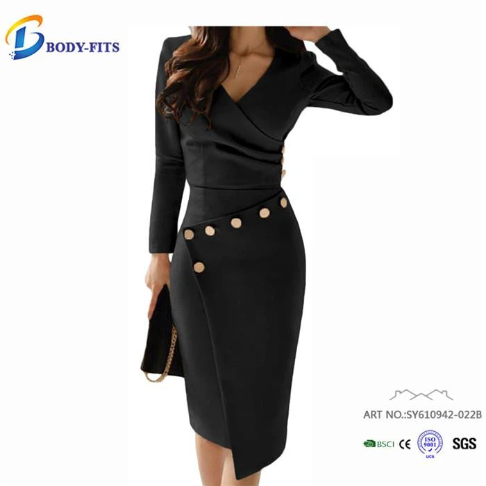 Black Long Sleeve Fall Dress